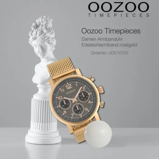 Oozoo Unisex Armbanduhr Timepieces C10703 Analog Edelstahl roségold UOC10703