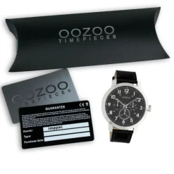 Oozoo Unisex Armbanduhr Timepieces Analog Leder schwarz UOC10506