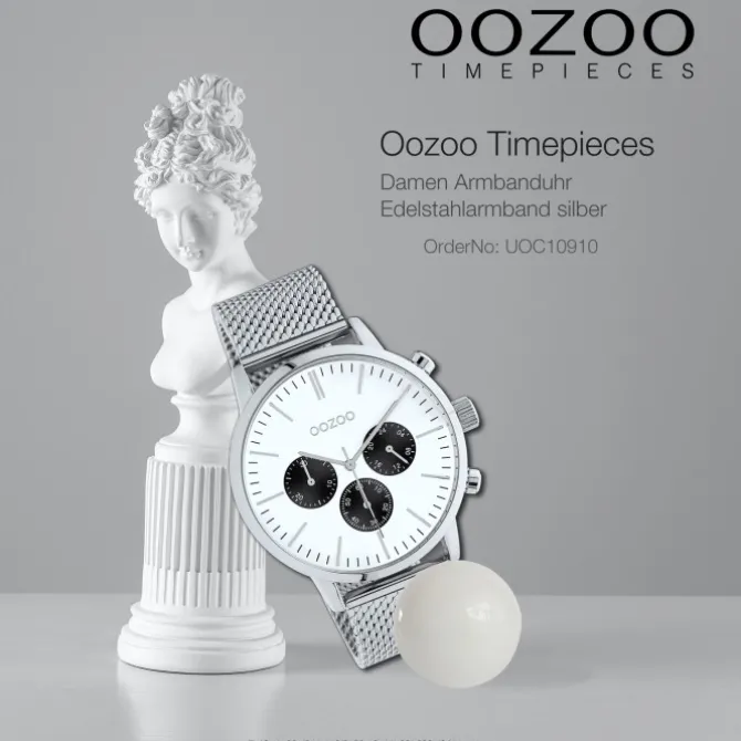 Oozoo Unisex Armbanduhr Timepieces C10910 Analog Edelstahl silber UOC10910