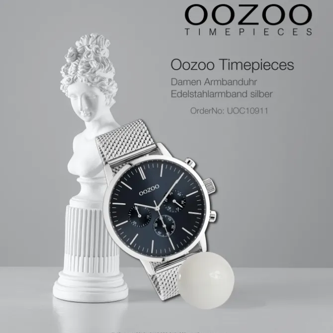 Oozoo Unisex Armbanduhr Timepieces C10911 Analog Edelstahl silber UOC10911