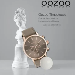 Oozoo Unisex Armbanduhr Timepieces C10916 Analog Leder braun taupe UOC10916
