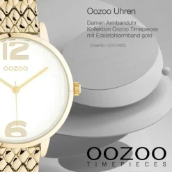 Oozoo Unisex Armbanduhr Timepieces C11022 Analog Edelstahl gold UOC10922