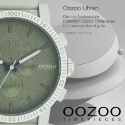 Oozoo Unisex Armbanduhr Timepieces Analog Leder grün UOC11215