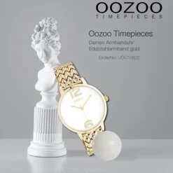 Oozoo Unisex Armbanduhr Timepieces C11022 Analog Edelstahl gold UOC10922