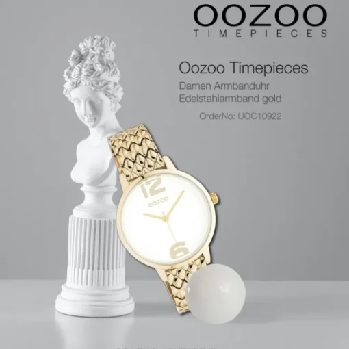 Oozoo Unisex Armbanduhr Timepieces C11022 Analog Edelstahl gold UOC10922