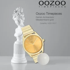 Oozoo Unisex Armbanduhr Timepieces Analog Metallband gold UOC11517