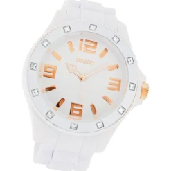 Oozoo Unisex Armbanduhr Vintage Series Analog Silikon weiß UOC4337A