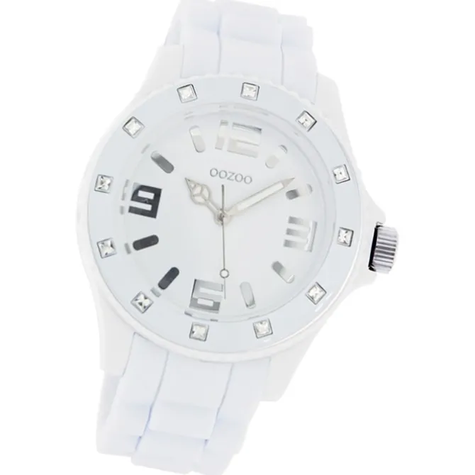 Oozoo Unisex Armbanduhr Vintage Series Analog Silikon weiß UOC4356A
