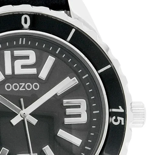 Oozoo Unisex Armbanduhr Vintage Series Analog Leder schwarz UOC4274A