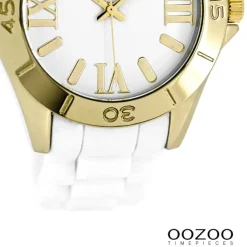 Oozoo Unisex Armbanduhr Vintage Series Analog Silikon weiß UOC5711A