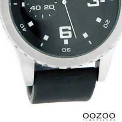 Oozoo Unisex Armbanduhr Vintage Series Analog Leder schwarz UOC3679A