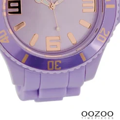 Oozoo Unisex Armbanduhr Vintage Series Analog Silikon lila UOC5036A