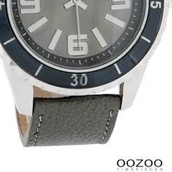 Oozoo Unisex Armbanduhr Vintage Series Analog Leder taupe grau UOC4273A