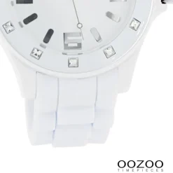 Oozoo Unisex Armbanduhr Vintage Series Analog Silikon weiß UOC4356A