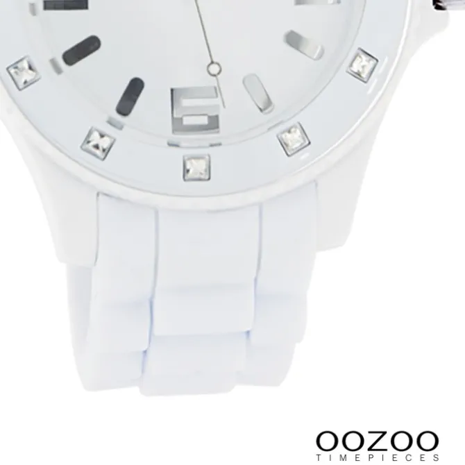 Oozoo Unisex Armbanduhr Vintage Series Analog Silikon weiß UOC4356A