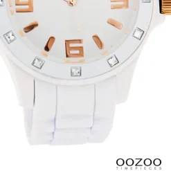 Oozoo Unisex Armbanduhr Vintage Series Analog Silikon weiß UOC4357A