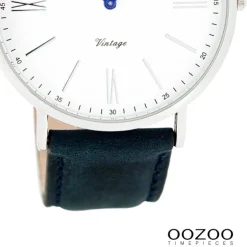 Oozoo Unisex Armbanduhr Vintage Analog Leder blau UOC7343A