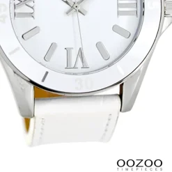 Oozoo Unisex Armbanduhr Vintage Series Analog Leder weiß UOC5735A