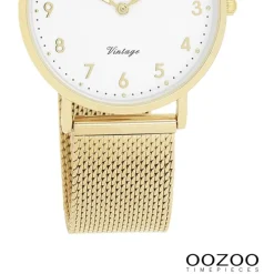 Oozoo Unisex Armbanduhr Vintage Series Analog Metall gold UOC20347