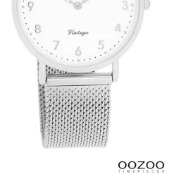 Oozoo Unisex Armbanduhr Vintage Series Analog Metall silber UOC20345