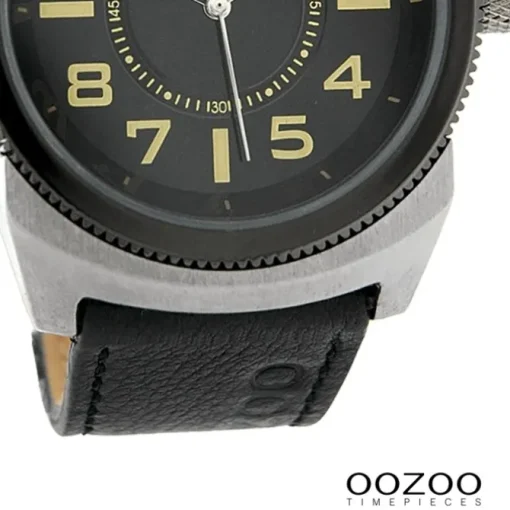 Oozoo Unisex Armbanduhr Vintage Series Analog Metall schwarz UOC3734A