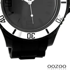 Oozoo Unisex Armbanduhr Vintage Series Analog Silikon schwarz UOC4169A