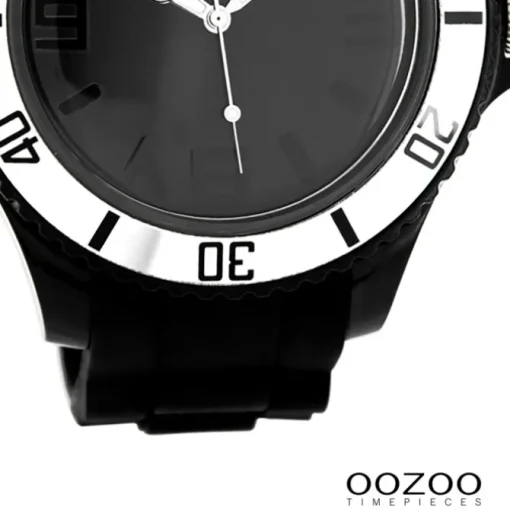 Oozoo Unisex Armbanduhr Vintage Series Analog Silikon schwarz UOC4169A