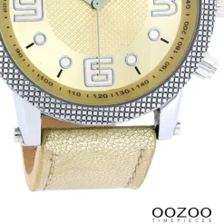 Oozoo Unisex Armbanduhr Vintage Series Analog Leder beige hellbraun UOC4318A