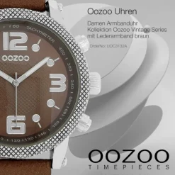 Oozoo Unisex Armbanduhr Vintage Series Analog Leder braun UOC3132A