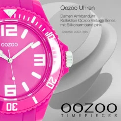 Oozoo Unisex Armbanduhr Vintage Series Analog Silikon pink UOC4166A