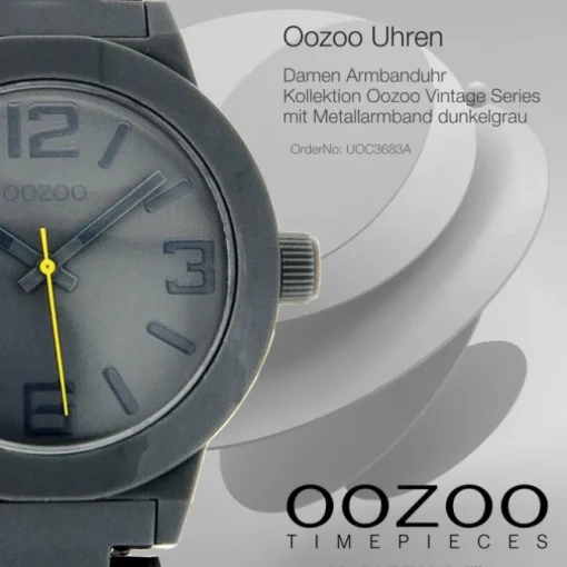 Oozoo Unisex Armbanduhr Vintage Series Analog Kunststoff dunkelgrau UOC3683A