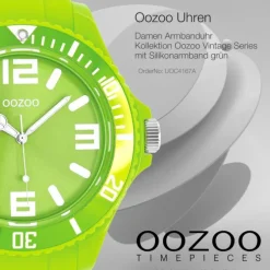 Oozoo Unisex Armbanduhr Vintage Series Analog Silikon grün UOC4167A