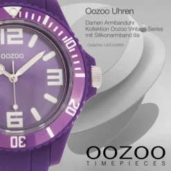 Oozoo Unisex Armbanduhr Vintage Series Analog Silikon lila UOC4286A