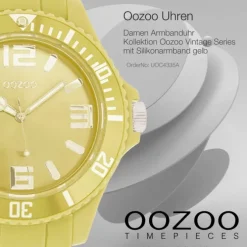 Oozoo Unisex Armbanduhr Vintage Series Analog Silikon gelb UOC4335A