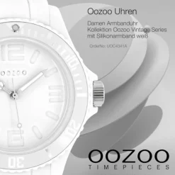 Oozoo Unisex Armbanduhr Vintage Series Analog Silikon weiß UOC4341A