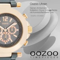 Oozoo Unisex Armbanduhr Vintage Series Analog Kunststoff grau UOC4883A