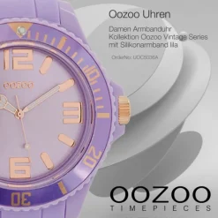 Oozoo Unisex Armbanduhr Vintage Series Analog Silikon lila UOC5036A