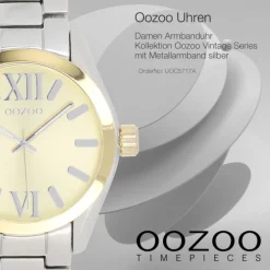 Oozoo Unisex Armbanduhr Vintage Series Analog Metall silber UOC5717A