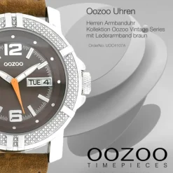 Oozoo Unisex Armbanduhr Vintage Series Analog Leder braun UOC4107A