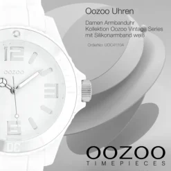 Oozoo Unisex Armbanduhr Vintage Series Analog Silikon weiß UOC4170A