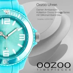 Oozoo Unisex Armbanduhr Vintage Series Analog Silikon blau UOC4176A
