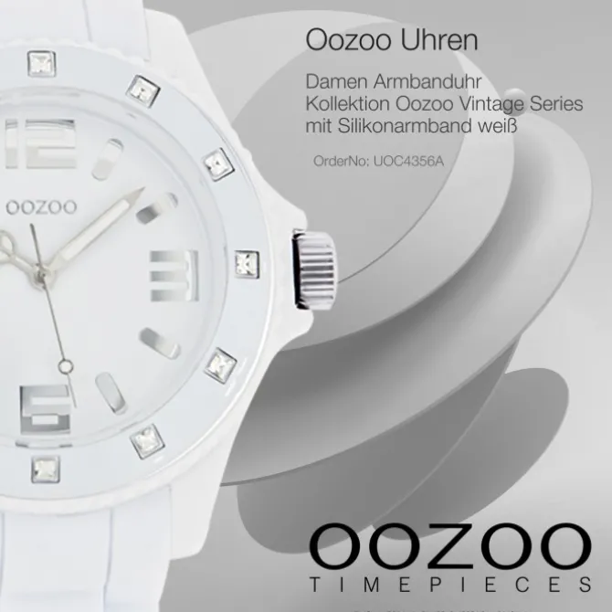 Oozoo Unisex Armbanduhr Vintage Series Analog Silikon weiß UOC4356A