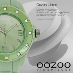 Oozoo Unisex Armbanduhr Vintage Series Analog Silikon hellgrün UOC4359A