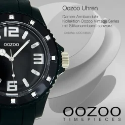 Oozoo Unisex Armbanduhr Vintage Series Analog Silikon schwarz UOC4360A