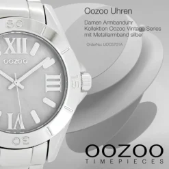 Oozoo Unisex Armbanduhr Vintage Series Analog Metall silber UOC5701A