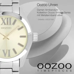Oozoo Unisex Armbanduhr Vintage Series Analog Metall silber UOC5716A
