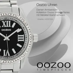 Oozoo Unisex Armbanduhr Vintage Series Analog Metall schwarz UOC5726A