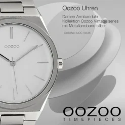 Oozoo Unisex Armbanduhr Vintage Series Analog Metall silber UOC10336