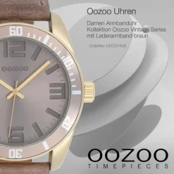 Oozoo Unisex Armbanduhr Vintage Series Analog Leder braun UOC5743A