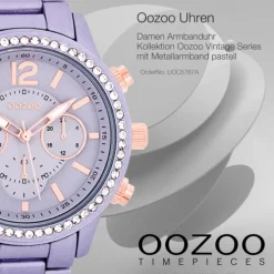 Oozoo Unisex Armbanduhr Vintage Series Analog Metall pastell lila UOC5767A